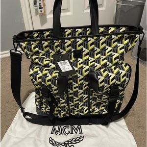MCM Cubic Monogram Nylon  Large Tote/ Shoulder Bag